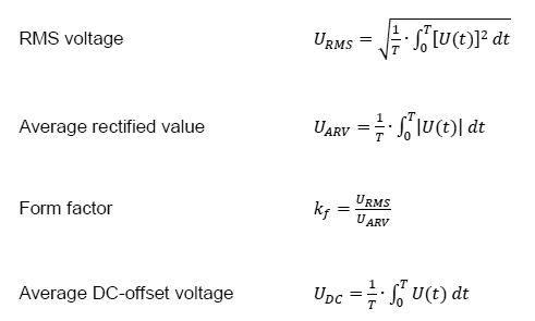 RMS formulas