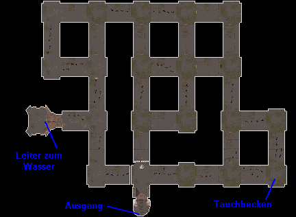 Karte zum Gänge-Labyrinth in Level 6