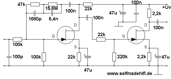 RIAA-Filter mit
                  FETs